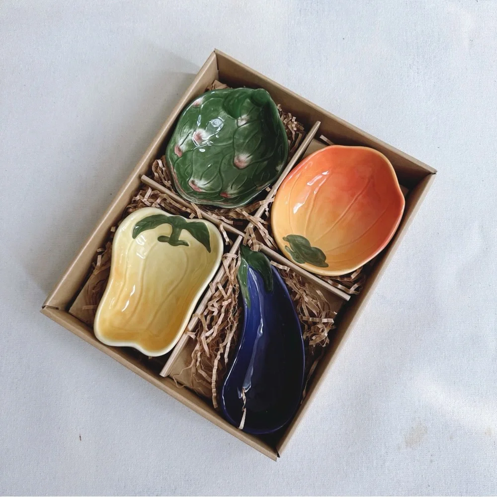 NWT Williams-Sonoma Jardin Potager Collection set of 4 ceramic bowls